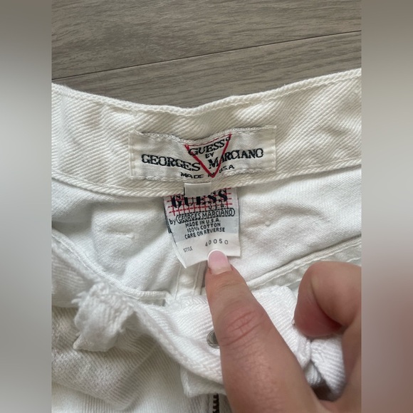Guess by George’s Marciano vintage white high waisted distressed denim shorts - Picture 2 of 4